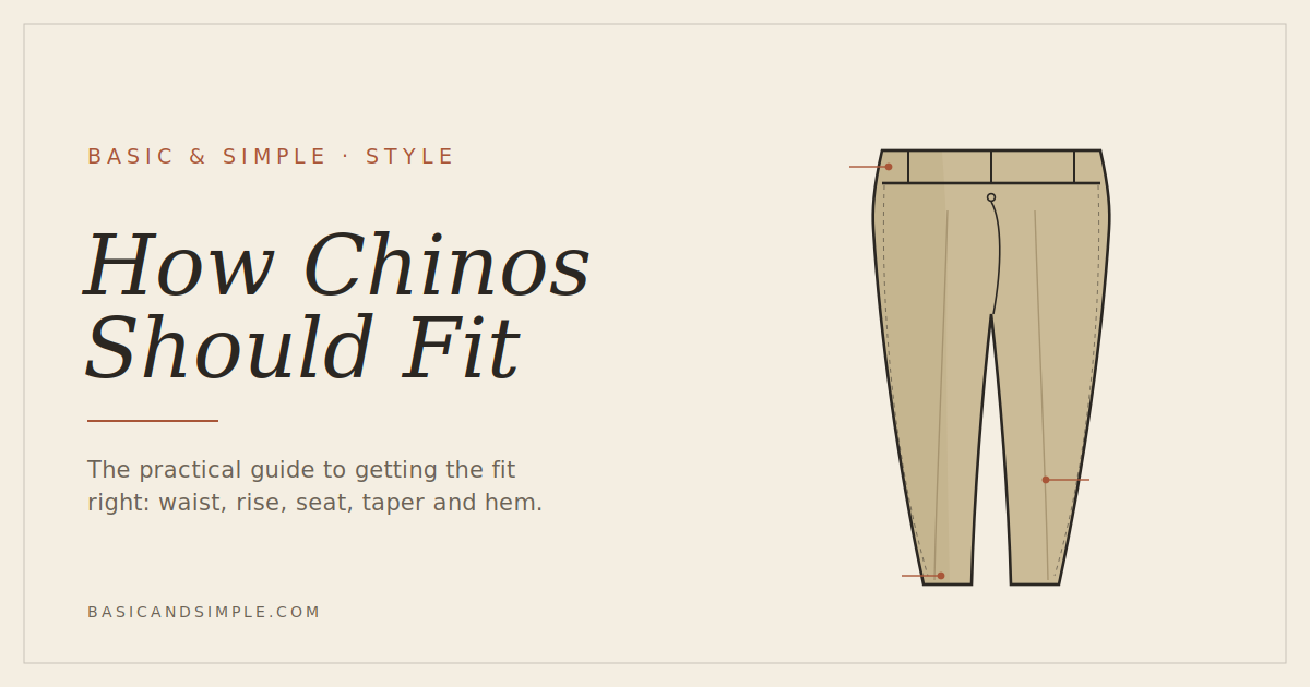 Basic and Simple guide: how chinos should fit.